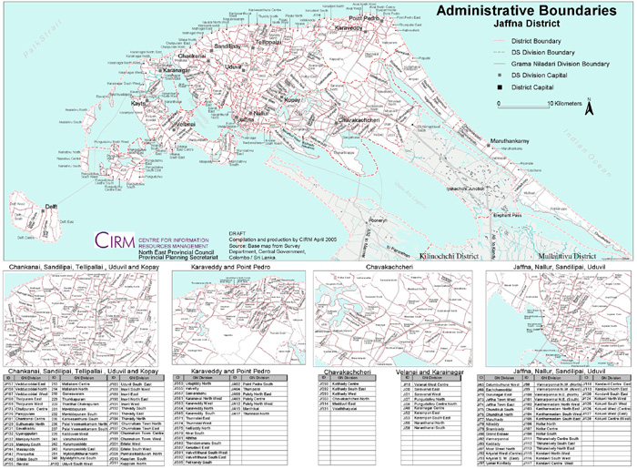 Jaffna Administration Map