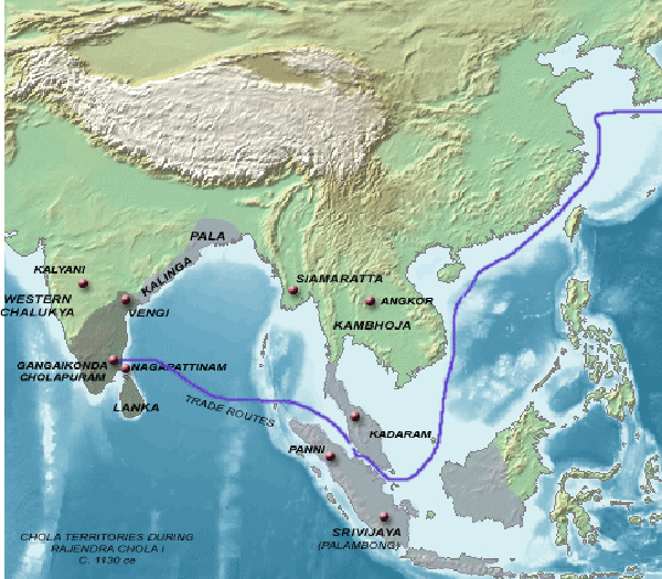 Chola Empire at the height of its Power circa 1050 AD